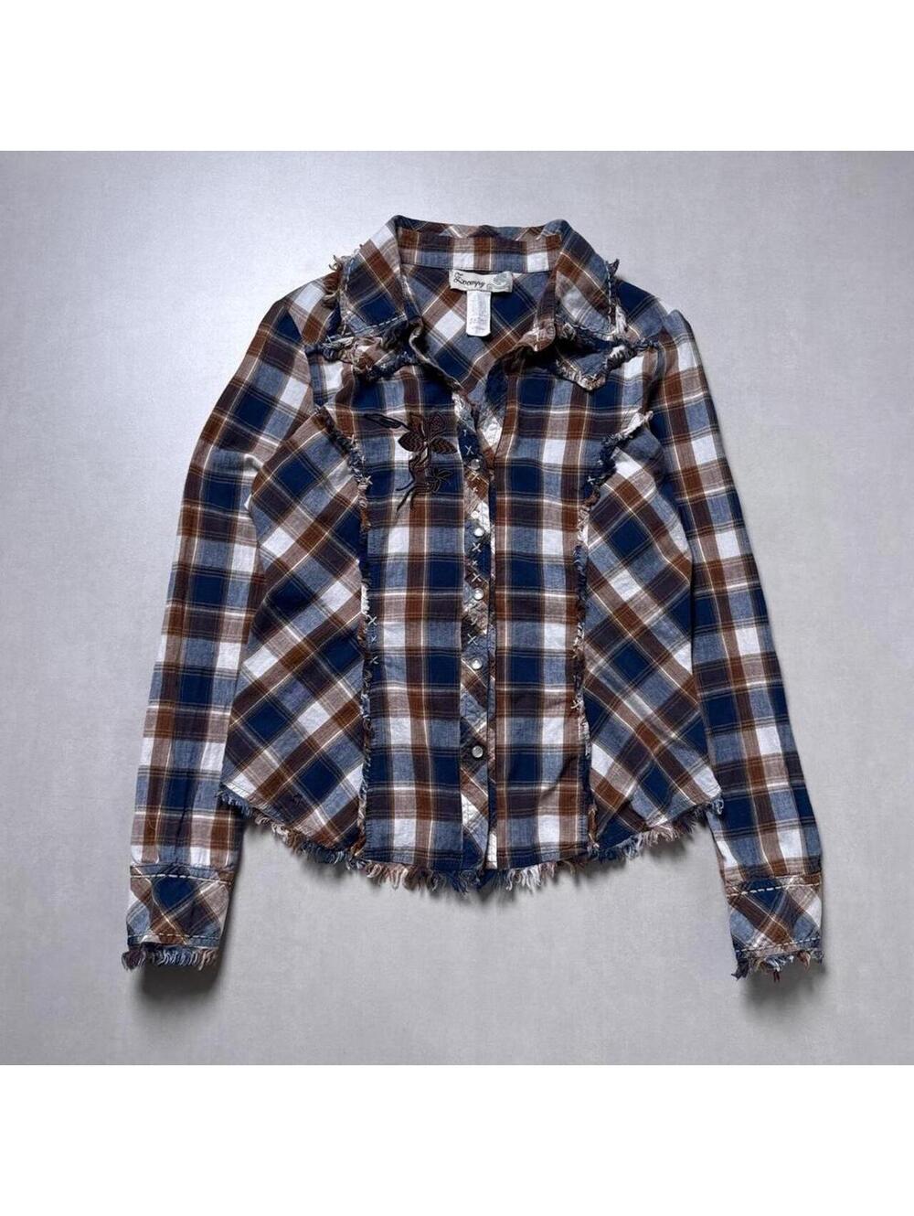 Y2K Loompy 00s Vintage Grunge Button Up Long sleeve shirt